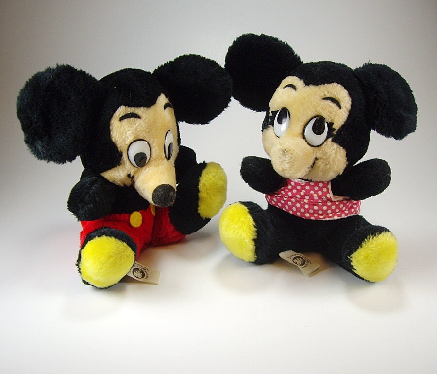 vintage mickey and minnie plush