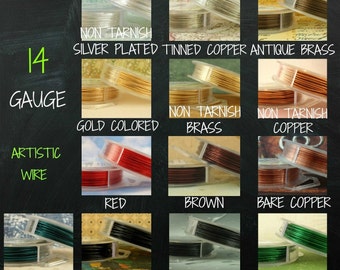 14 gauge Artistic Wire- 10 feet -3 meters - Many Colors - 100% Guarantee
