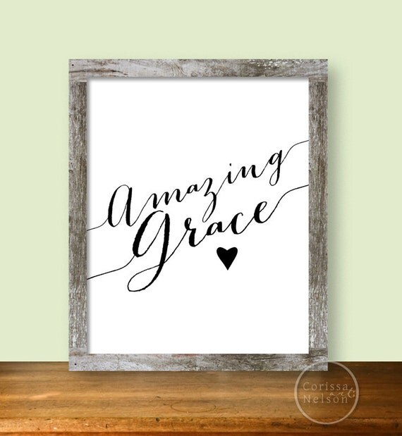 Amazing Grace Christian Art 8x10 Wall Art by CorissaNelsonArt