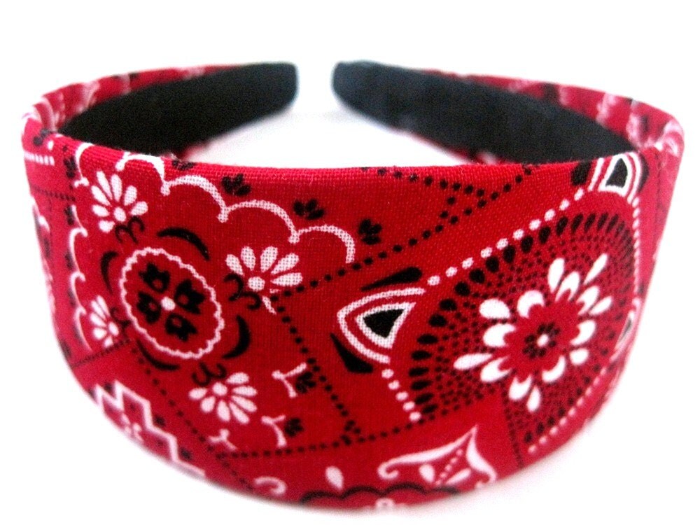 Red Bandana Headband 2 Inch