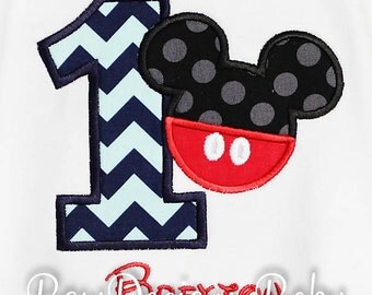 Mickey Mouse Birthday Shirt, Mickey Mouse Birthday Number, Minnie Available, Custom Fabrics, Boys Birthday Shirt, First Birthday