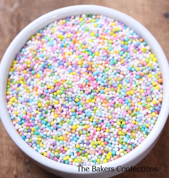 Pastel Rainbow NON Pareil Sprinkles by thebakersconfections