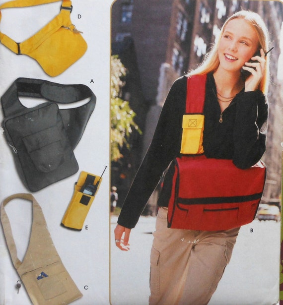 Messenger Bag Sewing Pattern UNCUT Simplicity 9000 cell phone holder ...