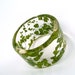 Maidenhair Fern Botanical Resin Bangle. Chunky Bangle with Pressed Flowers. Real Flowers - Green Maidenhair Fern. Custom Engraved.