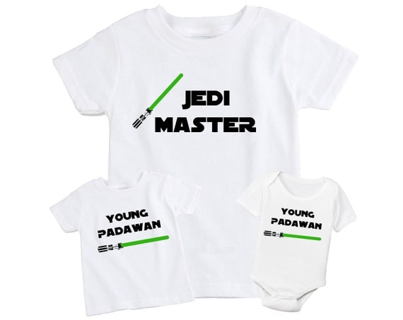 Set of 2 Father / Dad & Son Matching T-Shirt Star Wars Jedi