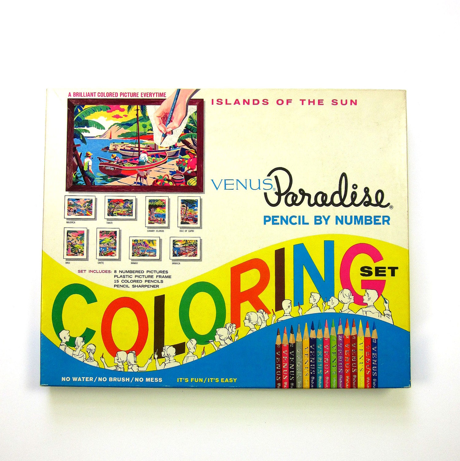 Venus Paradise Pencil by Number Coloring Set 60s