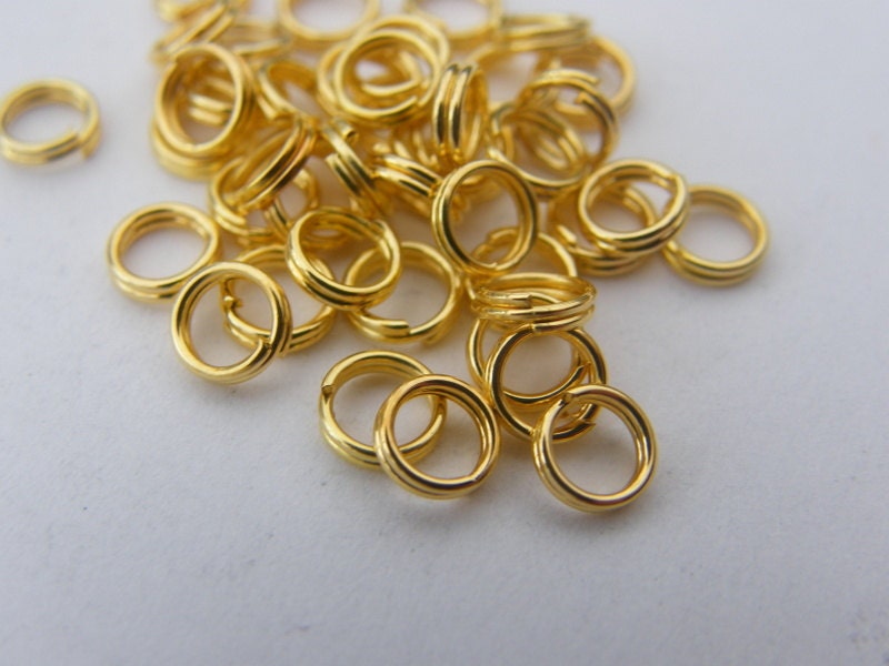 BULK 1000 Split rings 5mm gold tone