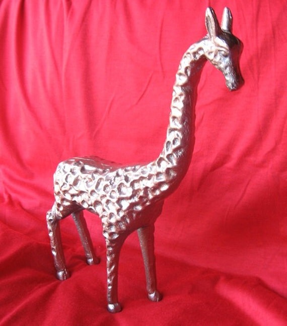 Cast Iron Giraffe Statue/ Home Decor/ Safari/ by happybdaytome