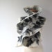 Felted scarf Grey scarf ruffle collar, wet felted ruffle scarf , White Black grey collar by Galafilc
