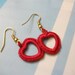 Red Heart Earrings. Valentine Day Earrings. Cute Heart Earrings.