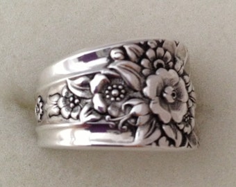 Spoon Ring, Jubilee 1953, Size 5 to 15 Choose Your Size, Vintage Silverplate Ring, Vintage Ring, Floral Ring, Silverware Jewelry