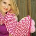 Pink Multicolored Scarf - Pink Long & Chunky Striped Hand Knitted Scarf with Pompoms, Ready to ship