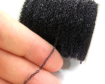 5 Meters-16.5 Feet (1,5x2 mm.) Black Cable Chain G2812