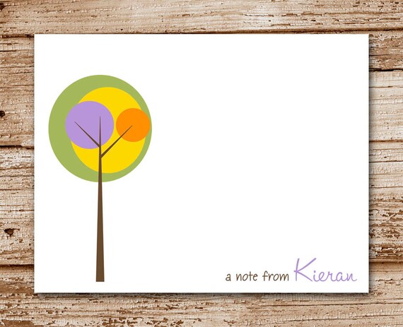 Set of 8 Tree Note Cards, Notecards | Personalized Stationery | Modern, Nature, Outdoors Il_570xn