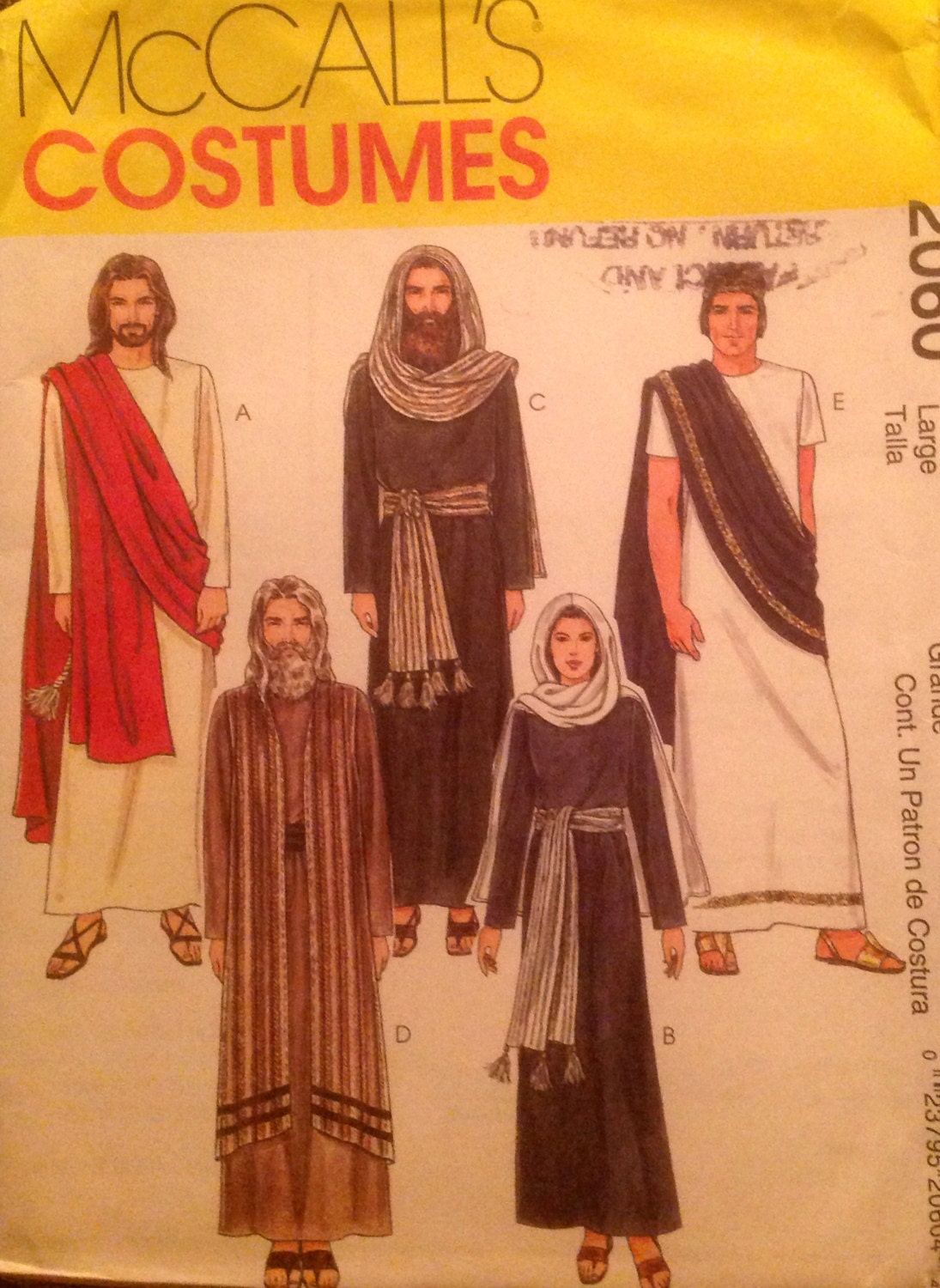 Adult's Passion Play Costume Sewing Pattern Size Large