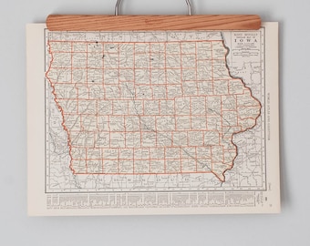 1930s Antique State Maps of Iowa and Kansas