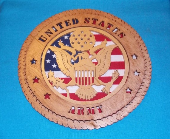 United States Army Scroll Saw Plaque 