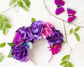 floral headpiece // flower crown headband, wedding bridal headpiece, statement, lana del rey, fascinator, spring racing, hair, festival