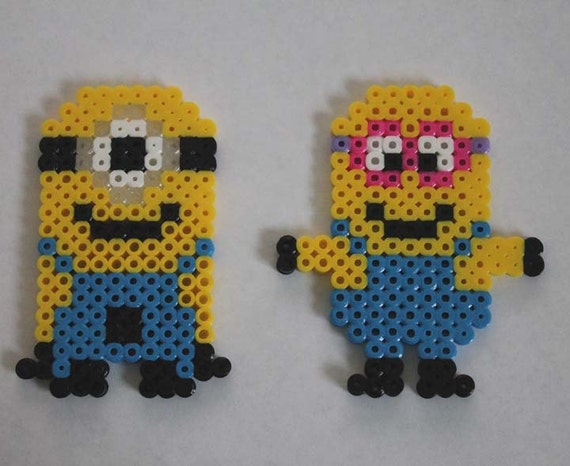 Items similar to Despicable Me Minions perler bead Magnets on Etsy