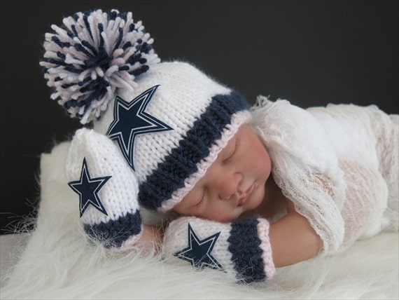 Dallas Cowboys Baby Girl Beanie Hat in Stark by babyknitsnfrills