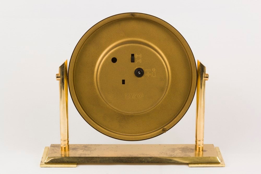Vintage Stuart Austin Quartz Gold Tone Alarm Desk Clock gift