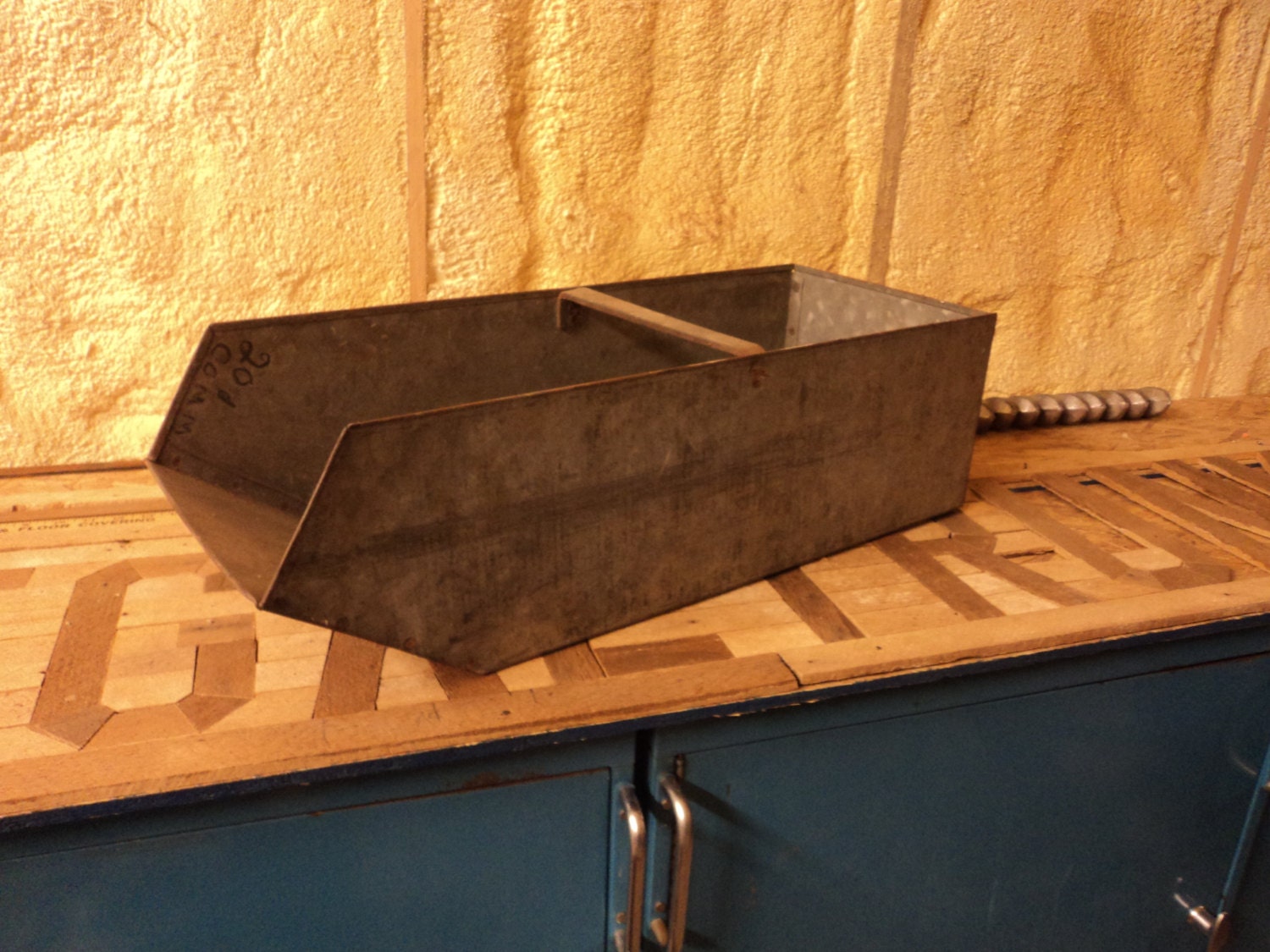 vintage metal hardware drawer nail bin