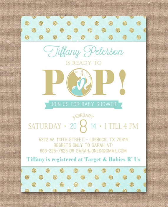 Printable BABY SHOWER Invitation - Ready to Pop - Gender Neutral