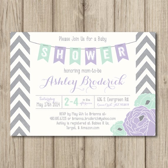 Purple Baby Shower Invitations 4