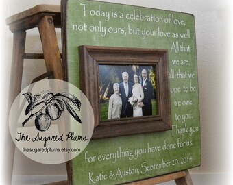Thank You Wedding Parents Gifts, Parents Wedding Gift, Mother of the Bride, Father of the Bride, 16x16 The Sugared Plums