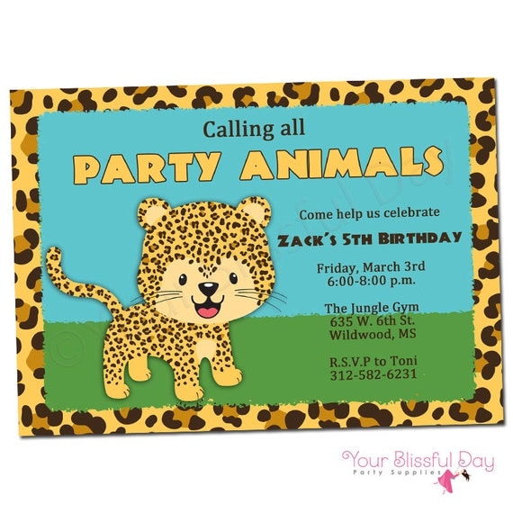 PRINTABLE Leopard Party Invitations (Boy or Girl) #546 Il_570xn
