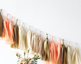Peach and Gold Tassel Garland Kit - Nectar - The Flair Exchange