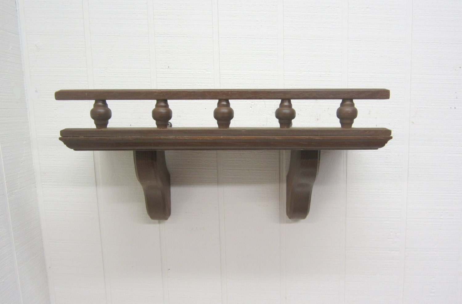 Vintage Wood Shelf With Plate Grooves And Galley Rail Haute Juice
