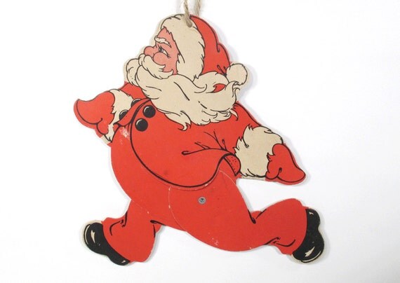 vintage santa claus with moveable legs cardboard christmas vintage santa claus with moveable legs cardboard christmas