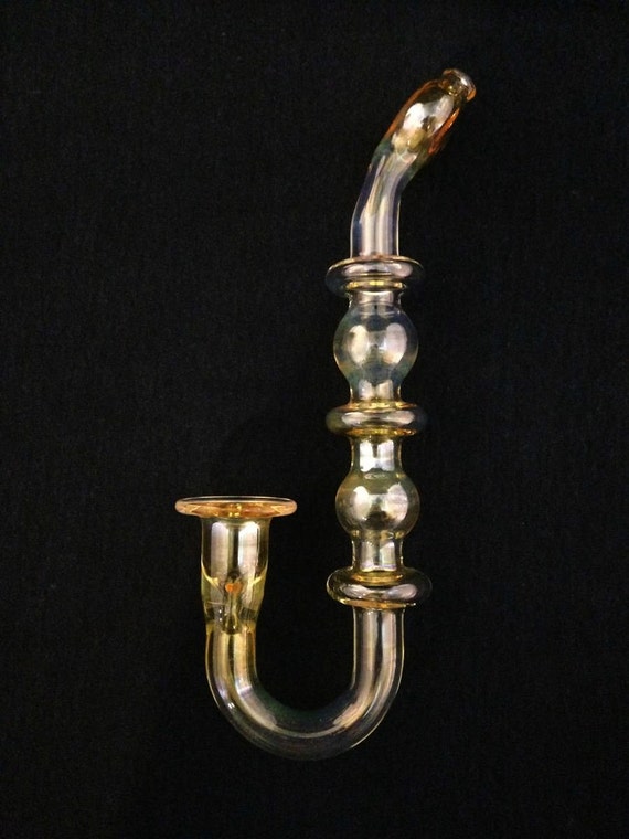 Glass Pipe Silver Fumed Color Changing Saxophone Tobacco