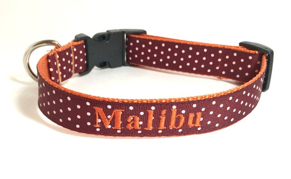 Personalized Dog Collar in Virginia Tech colors