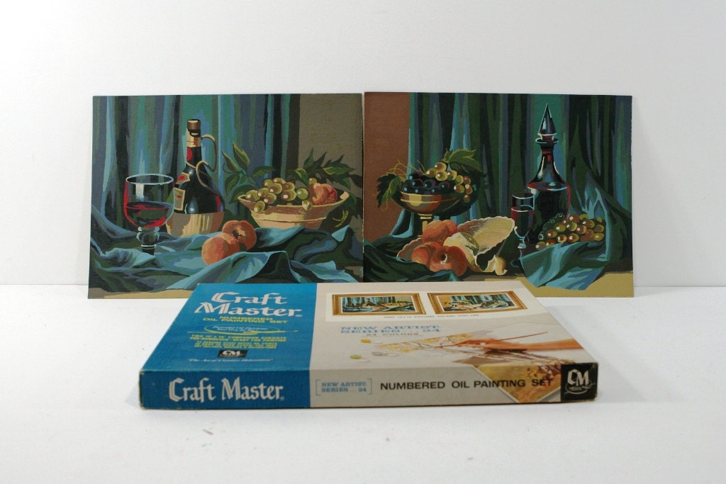 Two Vintage Paint by Numbers Still Life Master Craft