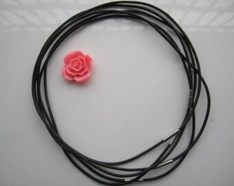 10pcs 18 inch 2mm thickness black genuine leather round choker necklace wires with stainless needle clasps