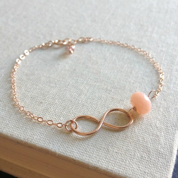 Birthstone mom Bracelet, rose Rose gold  bracelet October  Infinity Mother  Gift, Gift, Gold