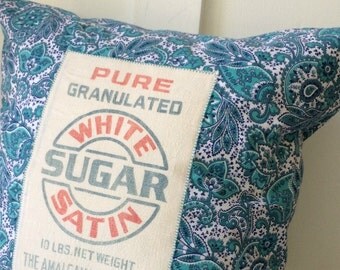 Sugar Sugar 5 Vintage Feed Sack Pillow Cover