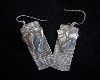 Fine Silver Earrings - PMC - OOAK Earrings - Mothers Day Jewelry
