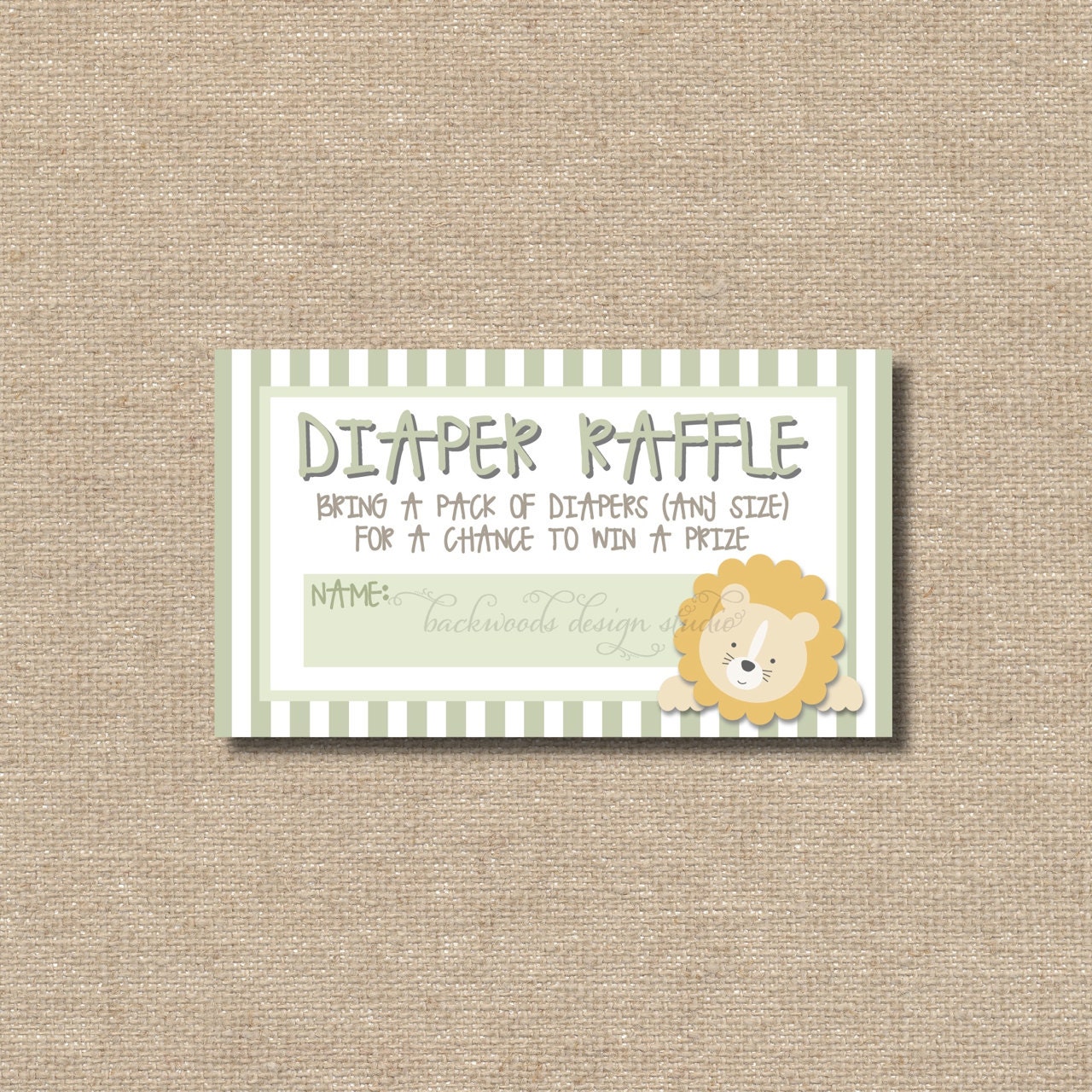 diy little lion diaper raffle tickets green printable
