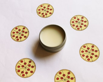 Pizza Scented Lip Balm - Natural Shea Butter Vegan Lip Balm - Cocoa Butter - Lip Balm Tin - Lip Balm Favors - Matte Lipstick