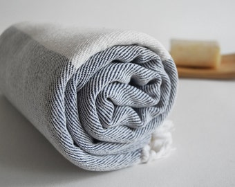 Bathstyle Turkish BATH Towel Peshtemal - SOFT - Navy Blue Color - Wedding Gift, Beach, Spa, Swim, Pool Towels and Pareo