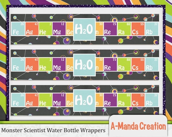 Monster Scientist Printable Water Bottle Wrappers Il_570xn