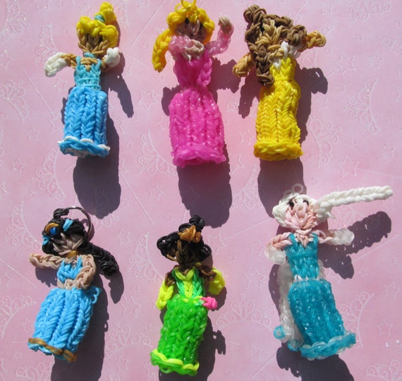 Beautiful " Princess dress up Rainbow Loom Dolls Inspired by Disney