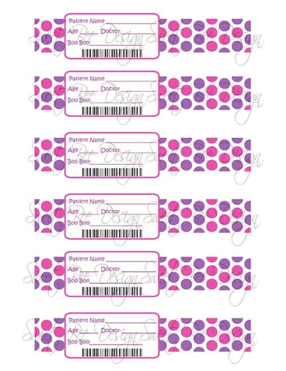 Doc McStuffins Birthday Party Animal Hospital Bands Instant Download