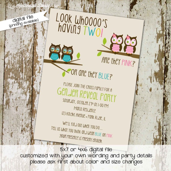 Invitations For Twins Gender Reveal Party 10