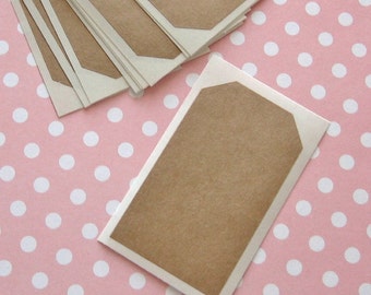 12 STICKERS Kraft Shipping Tags 1.75 x 3 inch