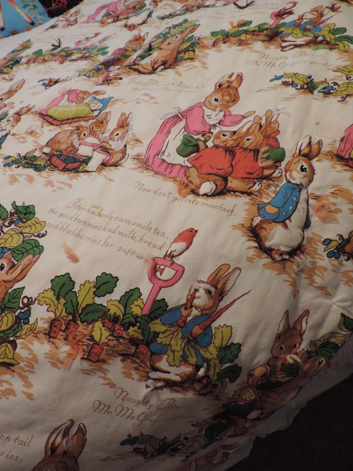Beatrix Potter Peter Rabbit Baby Blanket Vintage Qulit Baby