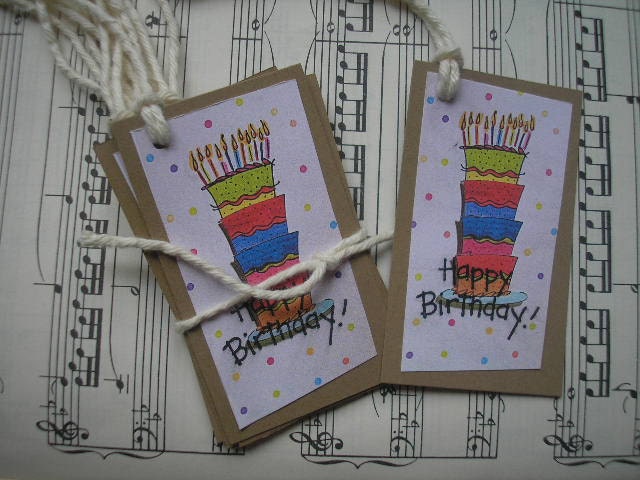 Handmade Gift Tags/Hang Tags- Happy Birthday